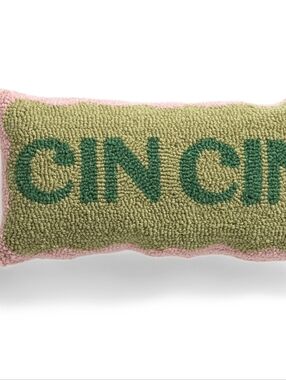 💚▪️Peking Handicraft▪️Green Multi Cin Cin   Hooked Accent Pillow